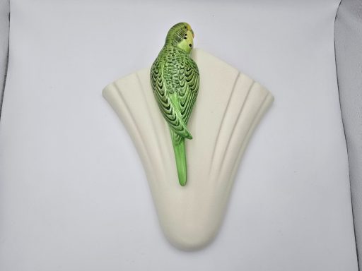 SOLD SylvaC Green Budgerigar Wall Pocket no. 1956