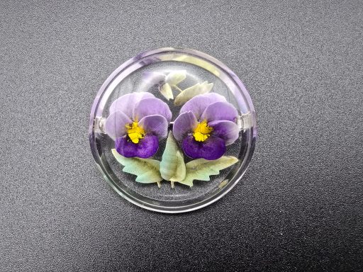 Lucite Pansy Brooch
