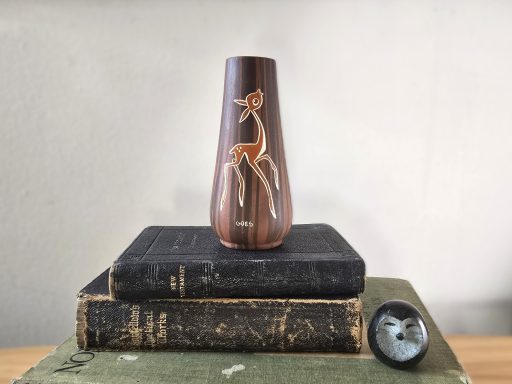 Vintage Kroon L'ancora deer bud vase 