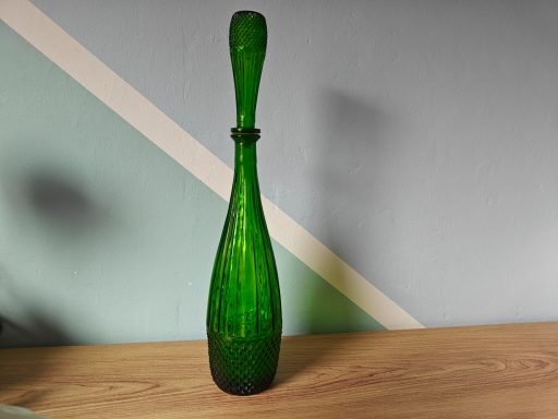 Empoli green bottle - 1960s Italian emerald genie bottle