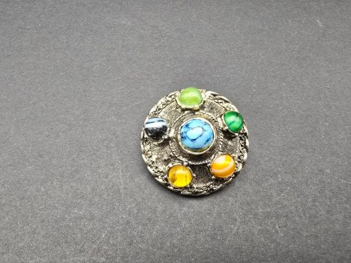 SOLD - Faux gemstone targe brooch