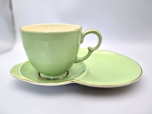 Crown Devon tea cup and saucer with combined biscuit plate