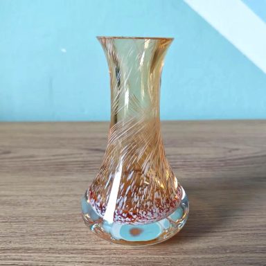 Caithness orange glass vase 